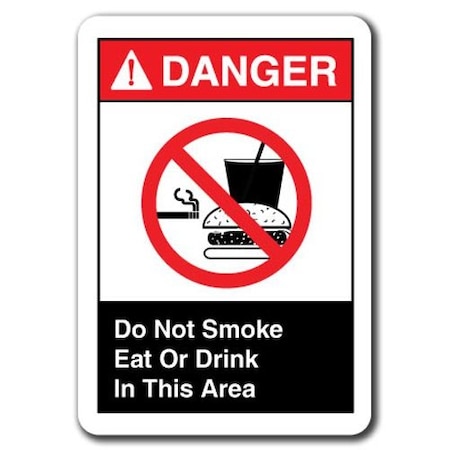 Signmission -Do Not Smoke Eat Or Drink In This Area 7inx10in Safety ansi, ANSI-710DS Do Not Smoke Eat Or Drink ANSI-710DS Do Not Smoke Eat Or Drink